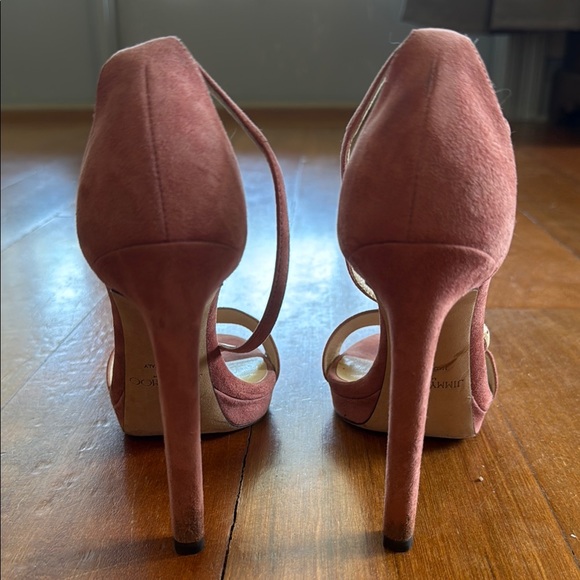 Jimmy Choo Pink Heels with Suede Finish - Picture 2 of 4